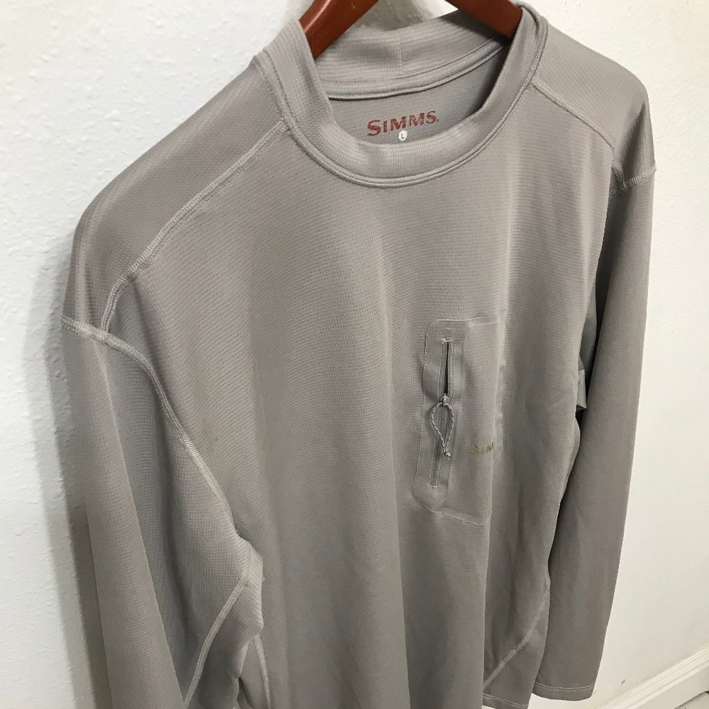 Mens Simms Fishing Long Sleeve Shirt with Pocket L